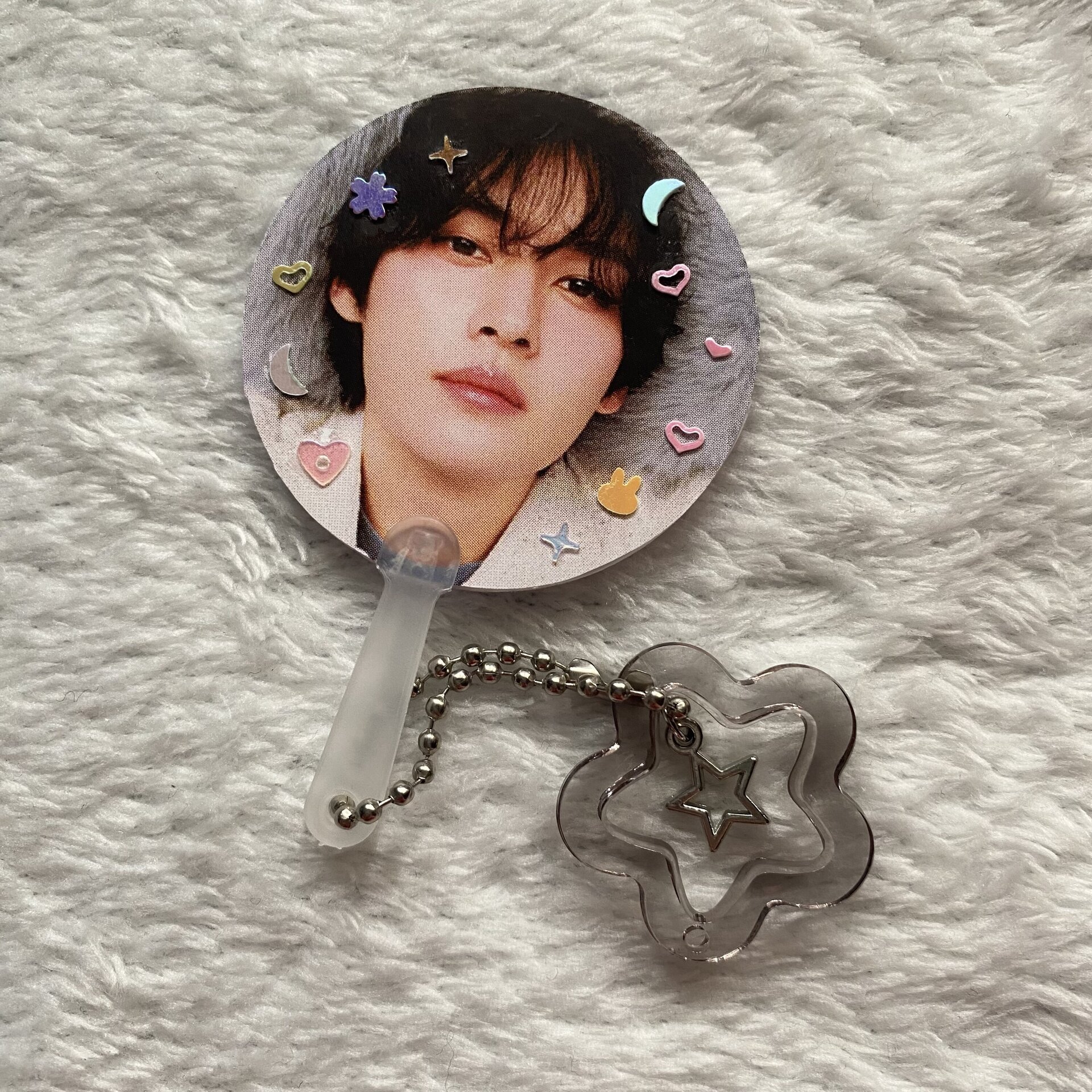 mini pickets stray kids keyring, llavero con estrella - 5