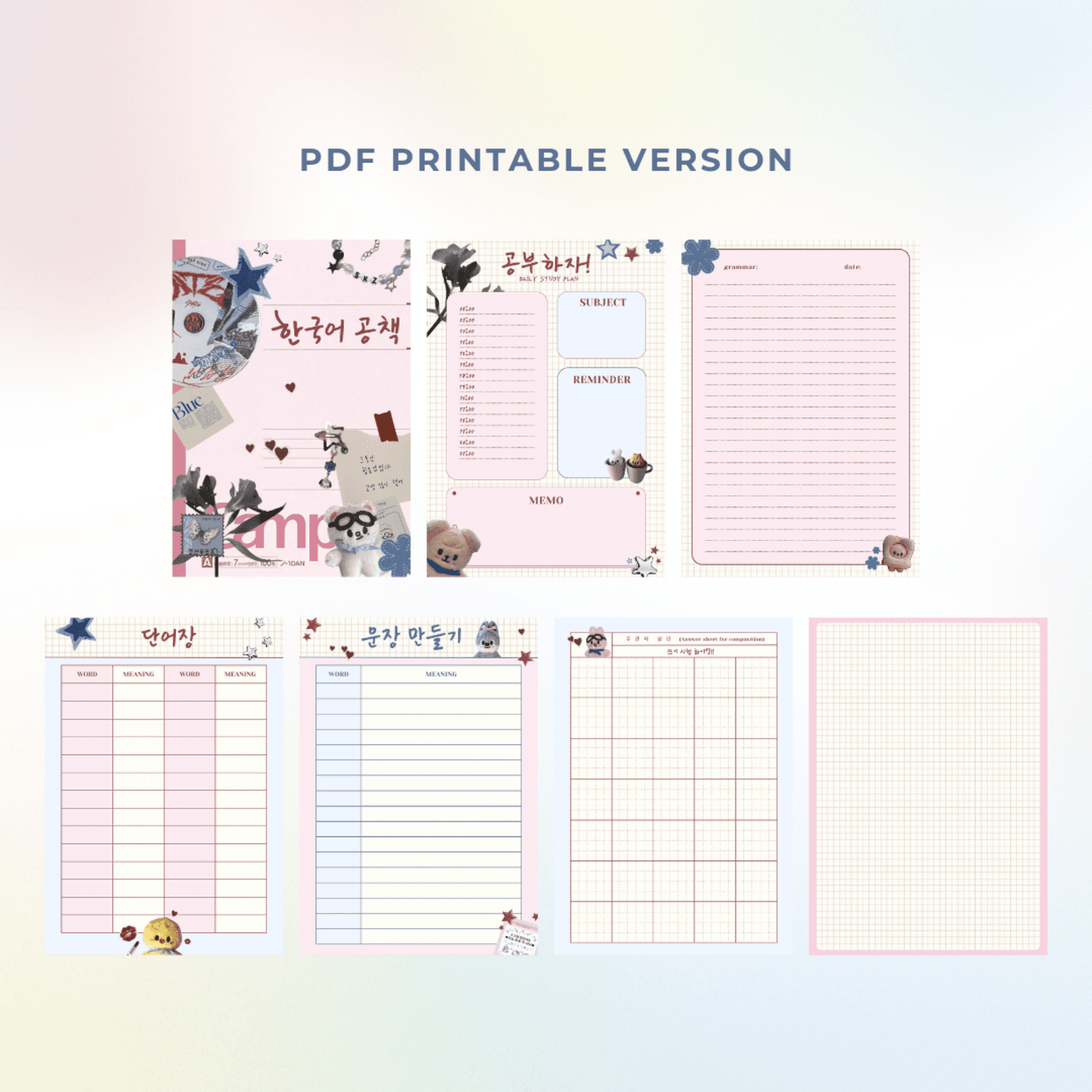 Cuaderno digital coreano / Notebook template Korean SKZOO Stray Kids goodnotes - 3